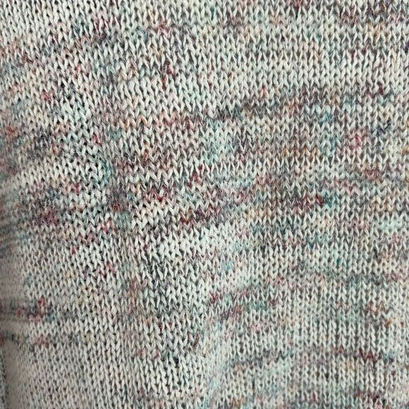 J. JILL Knit Two Piece v-neck tank short sleeve sweater set cream multi Petite M - Picture 13 of 13